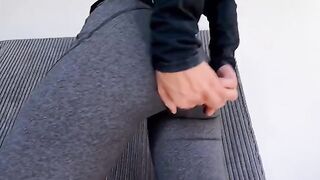 This ass is the best nozzle on my dick! - Hot brunette in leggings gets fucked hard
