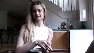 Tiny 18 y.o. practices sex with her stepdad in a steamy session