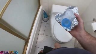 I helped my stepson to make a sperm sample using my ass and boobs