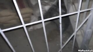 A stalker surprises his victim with intense and fast sex