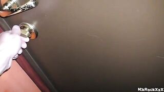 A stalker surprises his victim with intense and fast sex