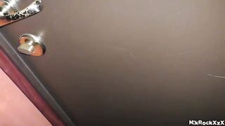 A stalker surprises his victim with intense and fast sex
