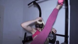 Fitness teen gets her ass pounded and face creamed in gym