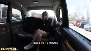 A young pretty girl is being fucked in a taxi