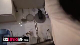 Stepsis Alex Coal gets fucked blindfolded by stepbro in a Bird Box Challenge twist