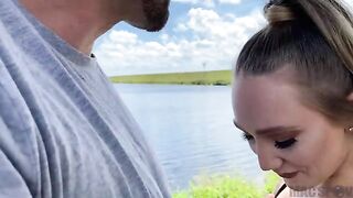 Young blonde PAWG AJ Applegate gets fucked outdoors by J-Mac