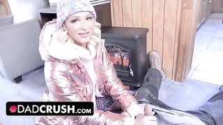 Pervert dad fucks his stepdaughter’s pussy and sucks her tits in a taboo scene