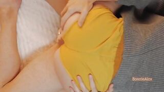 One outfit, two passionate people making love, sharing a romantic and intense moment