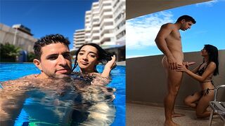 An Argentine slut was caught in a pool and fucked hard