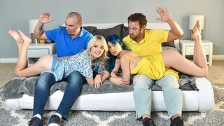Cute girls get punished by their step dads in a taboo scene