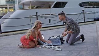 Hot British PAWG gets all excited when she sees a million dollars
