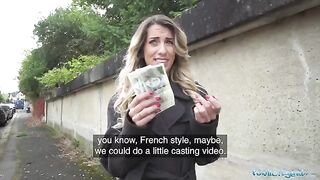 Hot French teacher seduces agent for cash in a steamy encounter
