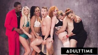Hot Christmas group sex with four stunning stars, including Lauren Phillips