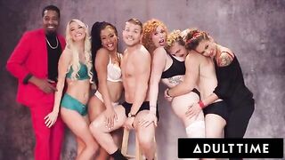 Hot Christmas group sex with four stunning stars, including Lauren Phillips