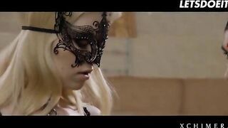 Luxury blonde Misha Cross fucked by two cocks intensely