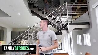 Two step brothers shared the same interest in a certain stunning step sister with huge natural tits