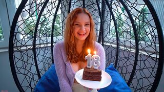 Skinny babe got fucked on her 18th birthday in a steamy scene