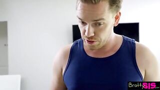 Petite Jessie Saint workouts with her stepbrother, getting intimate