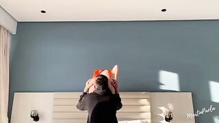 He licked her pussy and then planted his girlfriend on his big dick