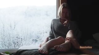 A lovely pair enjoy each other on a romantic evening with passionate intimacy
