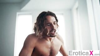 Hot brunette has a lazy afternoon sensual sex