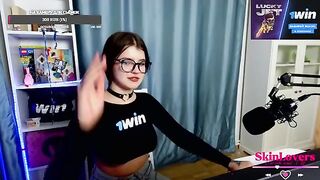 A cute streamer girl got naked for a donor during a stream