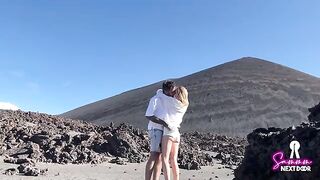 We climbed a volcano and he erupted in my mouth - Real Couple