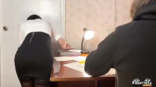 Instead of the exam, the student got fucked by her teacher in anal