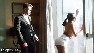 A curvy babe Kazumi gets dominated and gagged in a hardcore scene