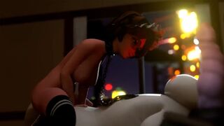 Aunt Cass shakes big ass on Baymax’s cock