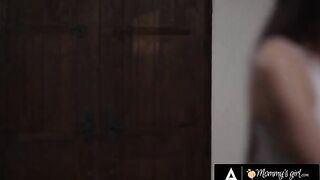 The stepsister Laney Grey fucks with a busty woman in the kitchen