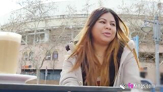 Amateur fat Latina Yiyi Candy shows her body on the street
