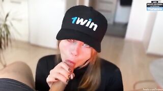 Today you deserve a blowjob, and this cute blonde will give you one