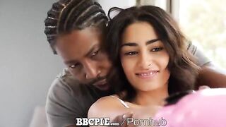 Petite brunette Vanessa Moon gets her wet pussy filled with BBCPIE on a rainy day