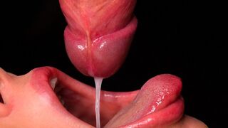 The best blowjob with milk and cock sucking ASMR action
