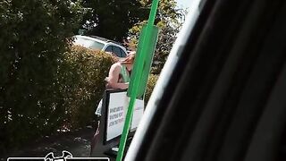 Redhead Harper Red gets picked up and screwed on the spot