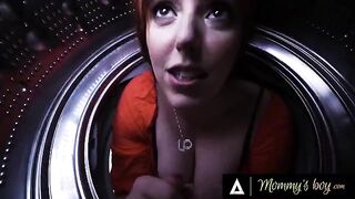 Stepbro and stepsis save their stepmom, the busty Lauren Phillips, from the washing machine