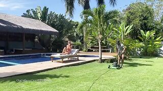 My gardener is of no use, but he does poolside work well