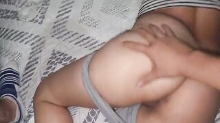 A beautiful girl notices her stepfather in pajamas, gets horny, and fucks him