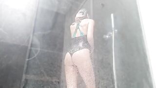 Sweet wet pussy and squirting orgasm in the shower