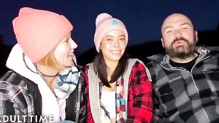 Hot polyamorous threesome action in the woods - Adult Time
