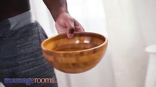 Petite Russian beauty Elena Vedem gets fucked by a black hung in MassageRooms
