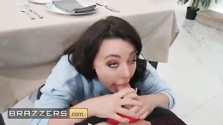 Whitney Wright, horny as ever, gets under the table for a sneaky meal