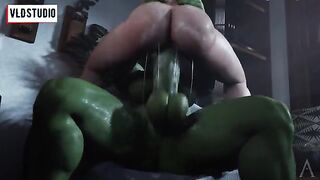 Futanari Marvel Heroes Fucking Each Other in a Hentai 3D Scene