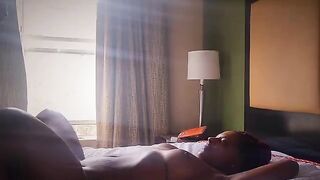 Babe has an intense orgasm and sucks her juice