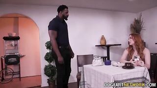 Redhead hottie Madison Morgan gets her pussy wrecked by a massive cock