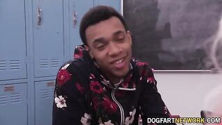 Cute blonde Heather Honey, from California, fucked by two huge black cocks
