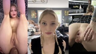 Hot teen takes it hard in her tight anal hole in stunning 60fps