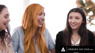 Lauren Phillips helps two innocent lesbians in a steamy threesome scene