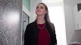 German scout picks up petite teen Olivia Sparkle for rough sex